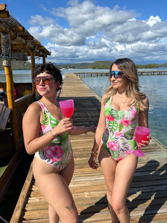 Carola Tropical Bouquet Reversible one piece by Urica