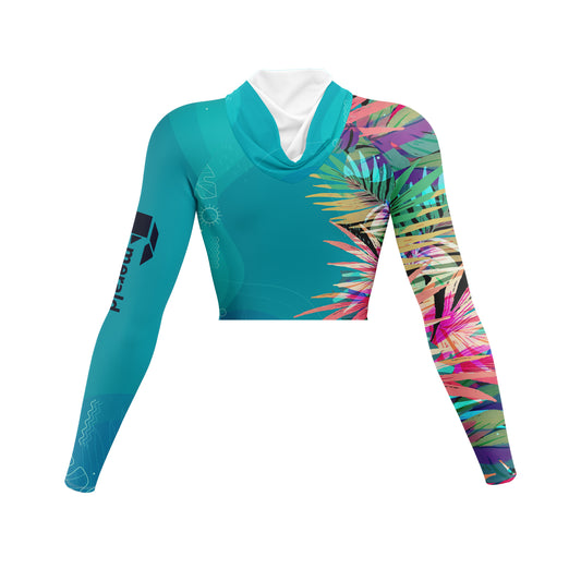 Under Water Ladies Slim Fit Crop Top Hoodie