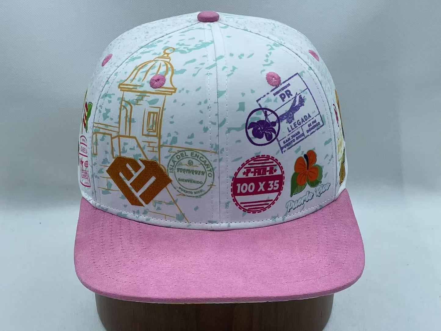 Bienvenidos PINK Suede FLAT Visor Snap Back *LIMITED* Profondo West Stage Dance Studio.