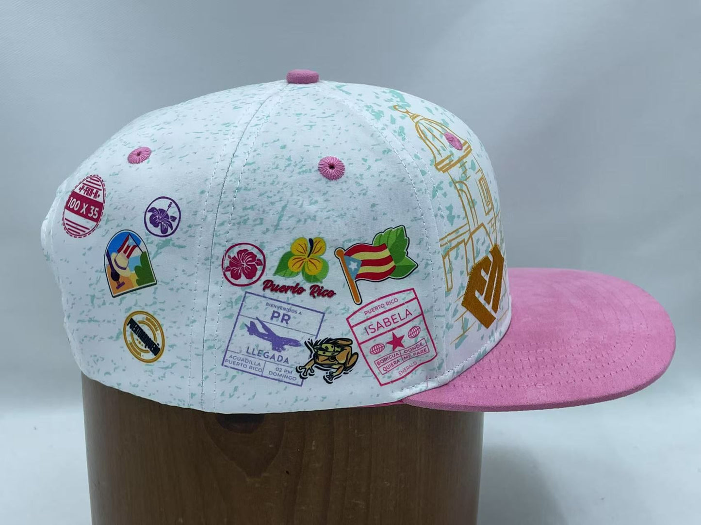 Bienvenidos PINK Suede FLAT Visor Snap Back *LIMITED* Profondo West Stage Dance Studio.