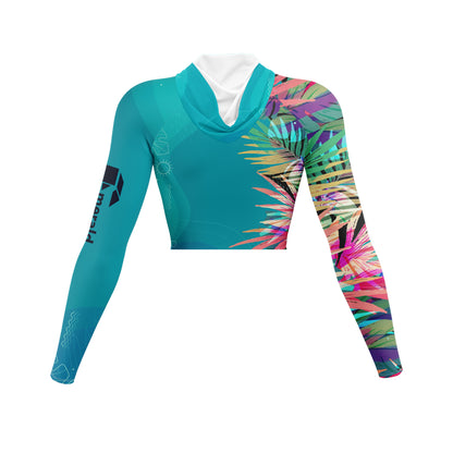 Under Water Ladies Slim Fit Crop Top Hoodie