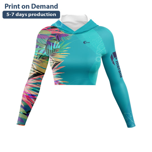 Under Water Ladies Slim Fit Crop Top Hoodie
