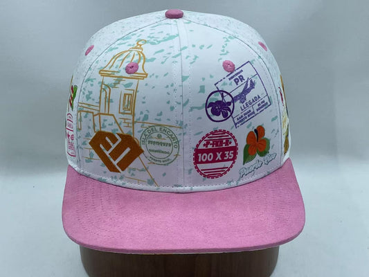 Bienvenidos PINK Suede FLAT Visor Snap Back *LIMITED* Profondo West Stage Dance Studio.