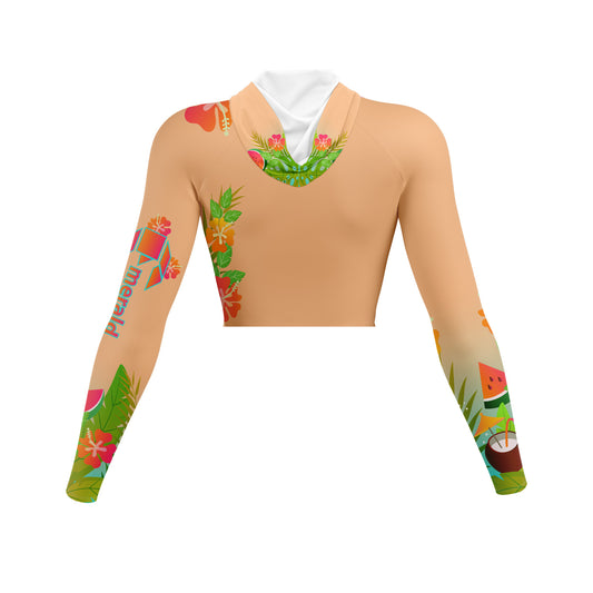 Citrelom Ladies Slim Fit Crop Top Hoodie