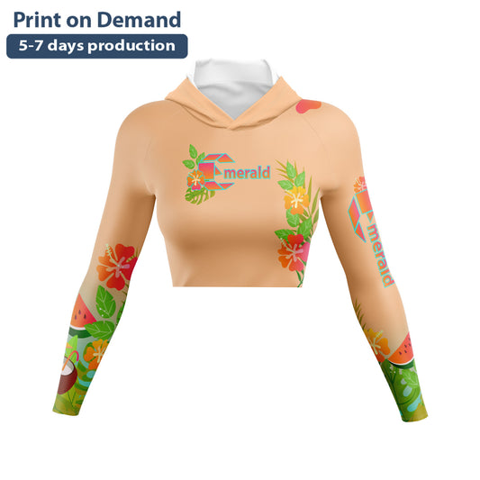 Citrelom Ladies Slim Fit Crop Top Hoodie