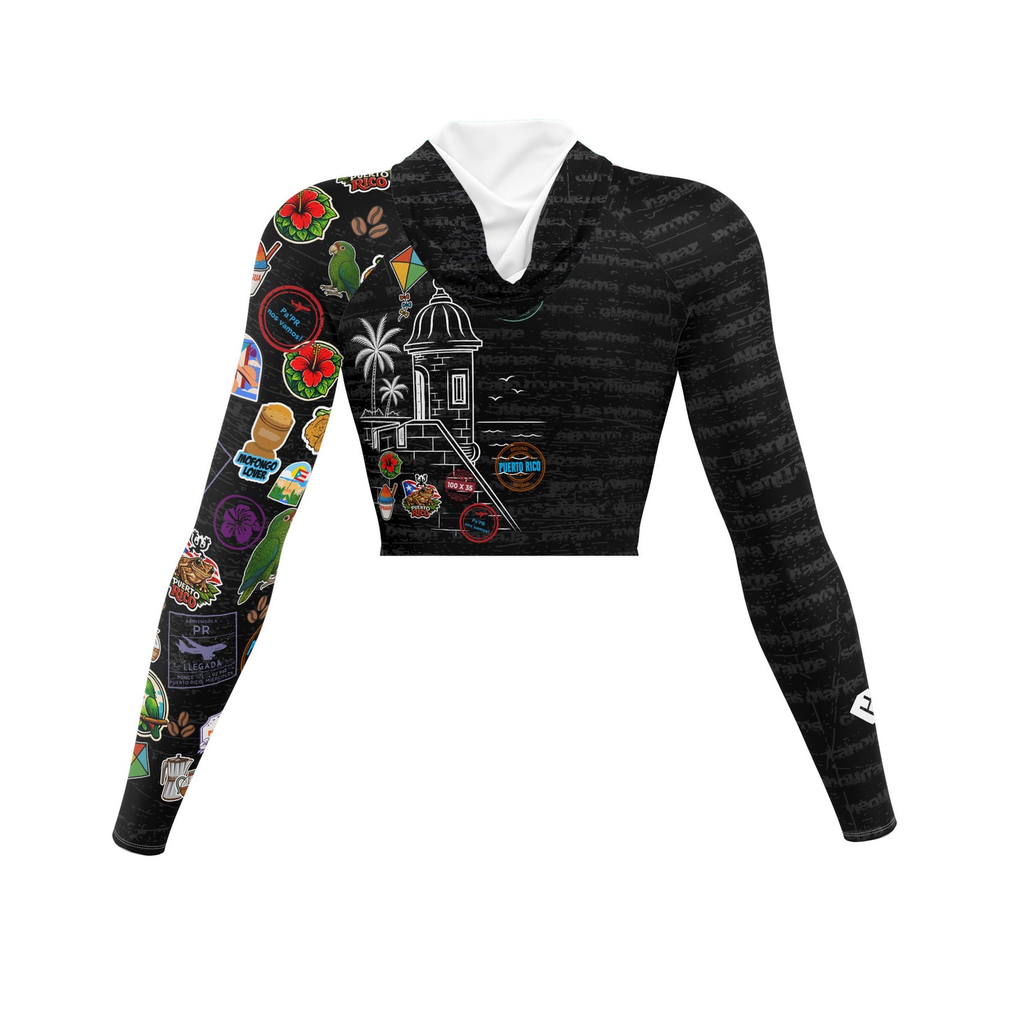 Bienvenidos 2.0 Black edition Ladies CropTop Hoodie (Slim Fit)
