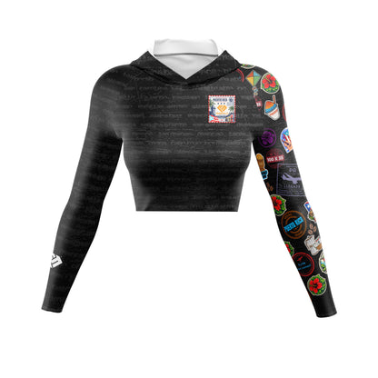 Bienvenidos 2.0 Black edition Ladies CropTop Hoodie (Slim Fit)
