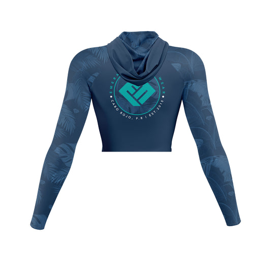 Monochromatic Ladies Slim Fit Crop Top Hoodie